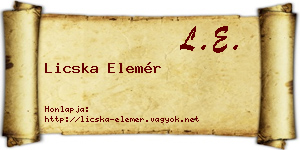 Licska Elemér névjegykártya