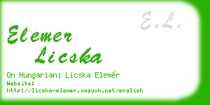 elemer licska business card