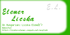 elemer licska business card